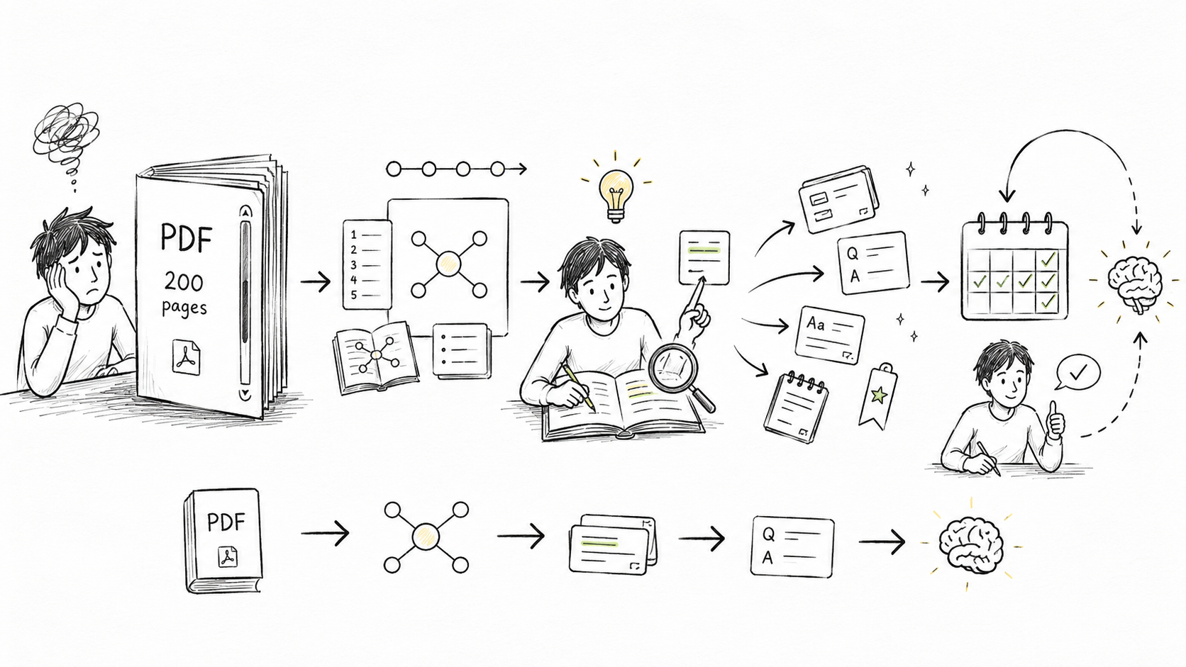 From 200-page PDF to working knowledge: a system for dense readings